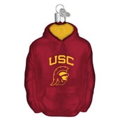 USC Trojans Cardinal Arch Over Tommy Hoodie Blown Glass Ornament